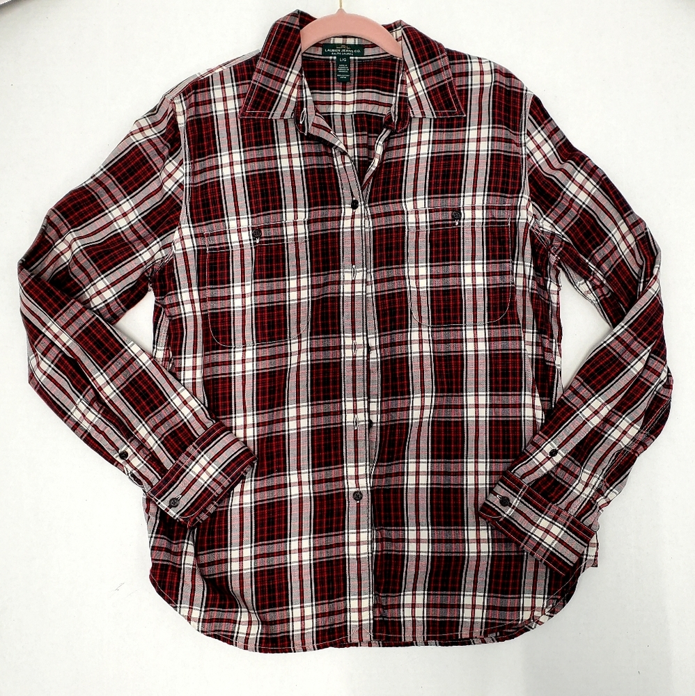 Lauren Ralph Lauren Red Long Sleeve Plaid